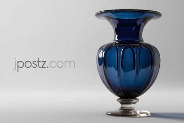 dansk dark blue glass vase ground pontil